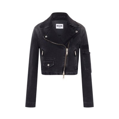 THE STRETCH DENIM BIKER JACKET